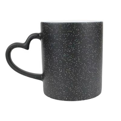 China Wholesale Viable Starry Sky Color Changing Sublimation Heat Transfer Magic Mug Tongue Star Heart Mug Factory for sale