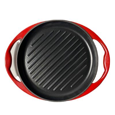 China General Use For Gas Stron Thai 26cm Round Cast Iron And Induction Cooker Frying Pan Cast Iron Grill Pan Enamel Cast Iron Pan for sale