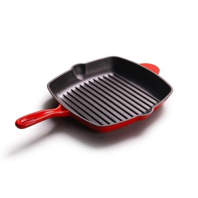 China General Use for Gas and Induction Cooker Stron Thai 27cm Place Cast Iron Frying Pan Cast Iron Grill Pan Enamel Cast Iron Skillet for sale