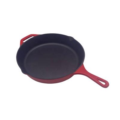 China General Use For Gas And Induction Cooker Stron Thai Round Cast Iron Frying Pan Cast Iron Grill Pan Sizzle Dish Enamel Cast Iron Skillet for sale