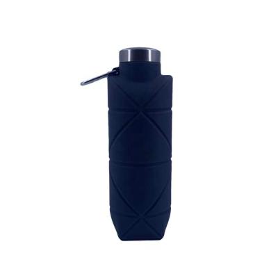 China Outdoor Sports Luxury Creative Mountaineering Water Bottle Portable Food Grade Silicone Morden Folding Water Bottle Recycling Diamond Folding Cup for sale