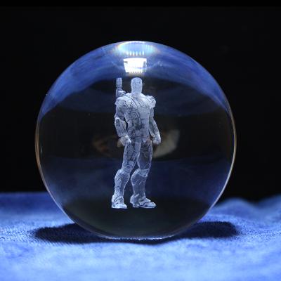 China Europe Animation Game Character Design Custom Laser Engraving LOL Dragon Ball Super 3D Crystal Ball Toys for sale