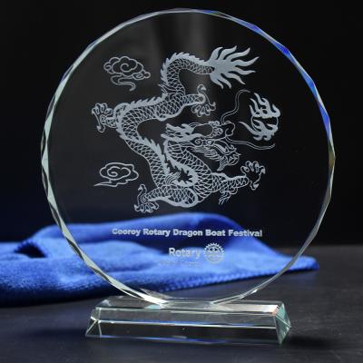 China Crystal Dragon Boat Festival Race Awards Trophy from Europe Crystal Contest custom made for sale