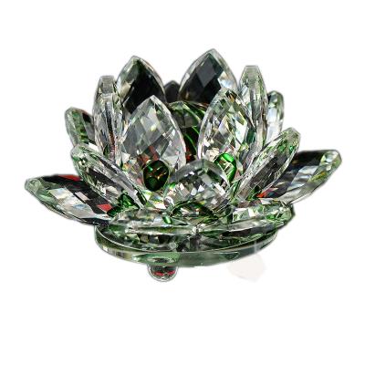 China India 8 Colors 60MM Crystal Lotus Ornaments Fengshui Crystal Flowers Paperweight Wedding Door Gifts for sale