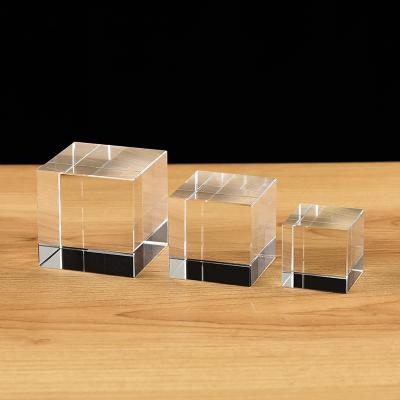 China Good Quality Paper Weight Europe K9 Crystal Blank Chamfered Crystal Cube For Table Decoration for sale