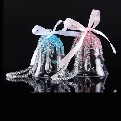 China Stunning Handmade Christmas Bell Crystal Glass Ornament for sale