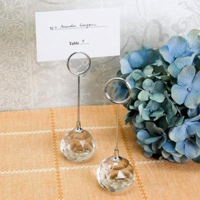 China Wholesale Clear Crystal Ball Place Card Holder Wedding Ornament From China for sale