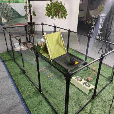 China Aluminum Pet Playpen Kennel 65 x 91 cm 12 Panels Black Loading over 23 tons in 40 HQ for sale