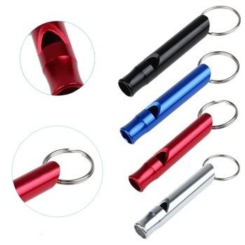 China 4.5cm*0.8cm Hondenfluit Sleutelhanger voor huisdier training Luid geluid Aluminium Alloy Fluit Te koop