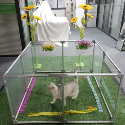 China CLASSICS Style DIY Acrylic Transparent Foldable Yard Pet Fence Cage for USA Market for sale