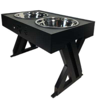 China NO Time Setting Pet Lift Table Stainless Steel Dog Bowl Drinking Table Adjustable Feeding Bowl for sale