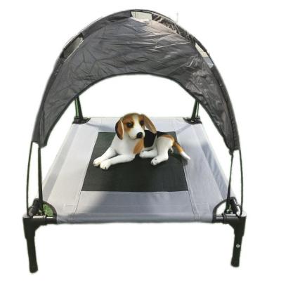 China Breathable Oxford Cloth Iron Frame Foldable Portable Pet Elevated Dog Bed for Outdoor for sale