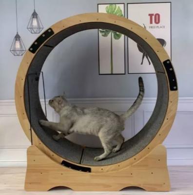 China Pet Fitness Toys Cat Treadmill with Mute Running Wheel and Solid Wood Cat Climbing Rack for sale