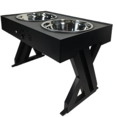 China Pet Lifting Table Stainless Steel Food Basin Cat Bowl Folding Bowl Adjustable Dog Basin for sale