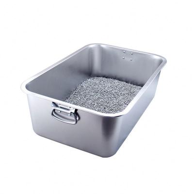 China Stainless Steel Cat Litter Box for Enclosed Big Cats Toilet Anti-splash Pet Supplies for sale