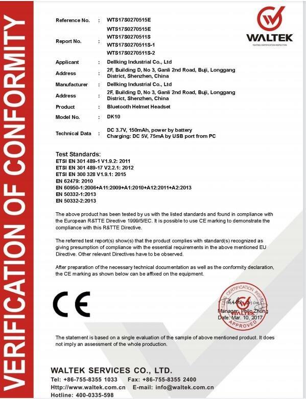 CE - Shenzhen Dellking Co., Ltd.