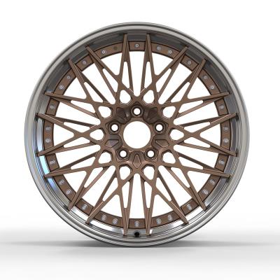 China High Quality Automobile Modification EZW 17 Inches Customized Classic Two Piece Forged Aluminum Alloy Rims Wheels For Luxury Passenger Cars for sale