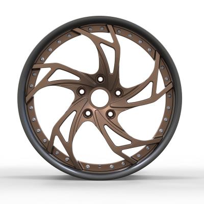 China Automobile Modification EZW NEW Style OEM Customized Alloy Wheel Forged 2 Pieces Car Rims Passenger Car Wheels for sale