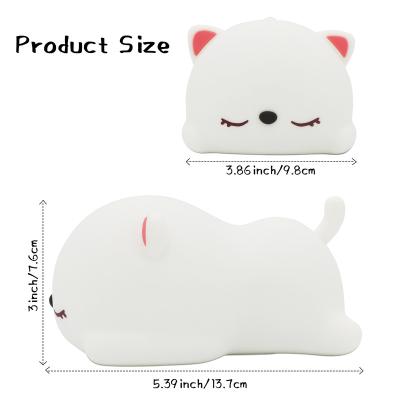 China Eco-friendly Safe Soft Soft Ingot Silicone Baby Touch Sensor Night Light Dimmable Cute Animal Animal Children Bedroom Led Lamp for sale