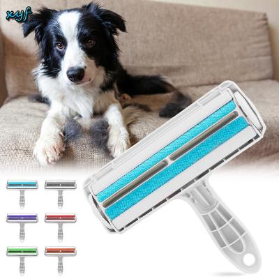 China Viable Pet Hair Remover Comb Roller Removing Dogs Cats Hair Furniture Self-cleaning Fiber Sticky Remover Brushes For Sofa Carpet for sale