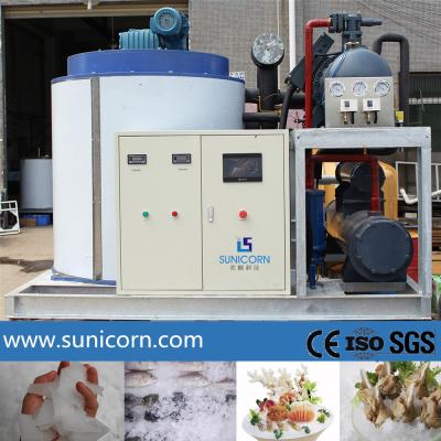 China Energy Saving Industrial Flake Ice Machine , Flake Style Ice Machine 8T Daily Output for sale