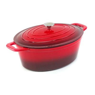 China Sustainable oval dutch oven, cast iron casserole with cover, enamel coating - cooker and induction oven * kitchenware for sale