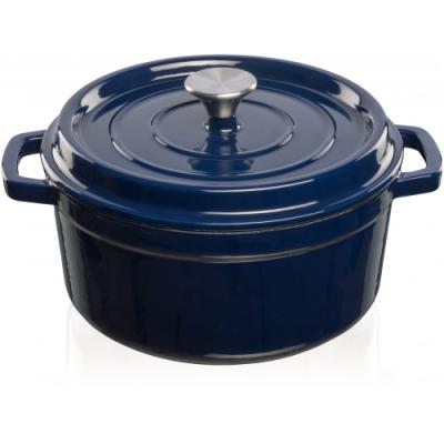 China 2021 Hot Sale Sustainable Blue Enameled Cast Iron Casserole Pots for sale