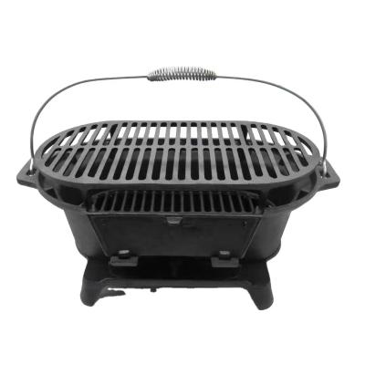 China Height Adjustable Factory Cast Iron Charcoal Portable Grill Supplier for sale