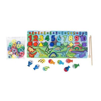 China Earlier Education Dinosaur digital board wooden digital building blocks early education intellectual power development children's educational toys for sale