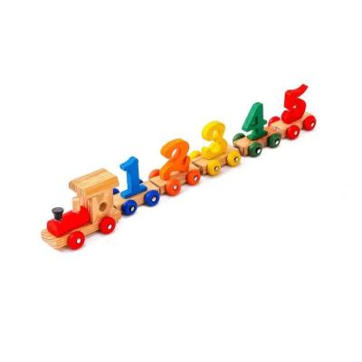 China Modern Wooden toys 0-9 fun digital train early childhood education and intellectual development friends toy car for sale