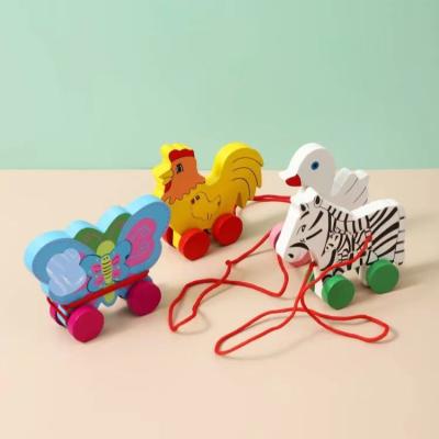 China Cartoon Toy Classic series children's early education games cute cartoon animal shape size set cart pulling toys for sale