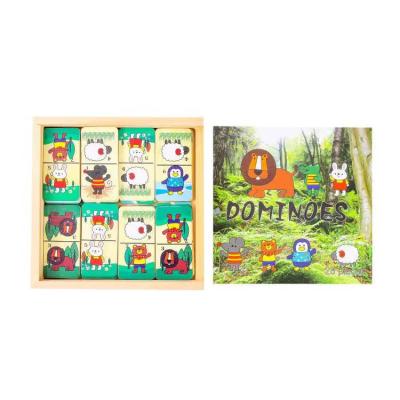 China Preschool Eductional Toys Early Education Puzzle for Kids Forest Ocean Series Dominoes Wooden Toys for Kids Wooden puzzles for children for sale