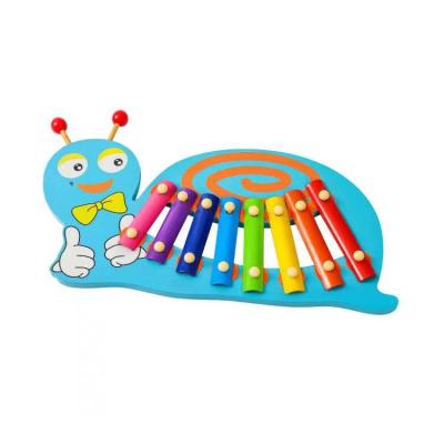 China Safety New hottest kids toy rainbow instrument hand bang piano toy kids cartoon animal snail 8 tone xylophone for sale