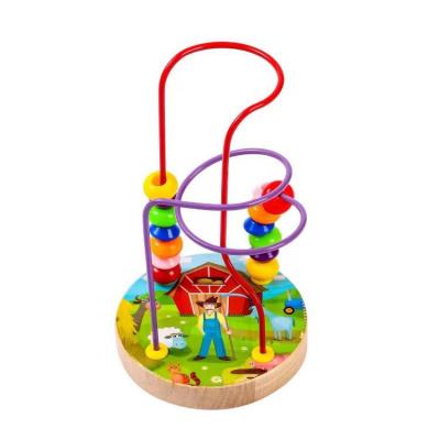 China Earlier Education Hot sale kids preschool education smart wooden activity cube wooden beads roller coaster educational toys for sale