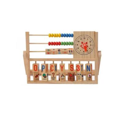 China Woodiness Wooden puzzle toy multi-function flip calculation rack children's early education toy alphanumeric learning time cognition for sale