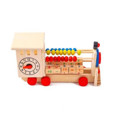 China Eco-Friendly Decompression High quality classic kids wooden toys multifunctional learning car early education puzzle calculation beads kids math toys for sale