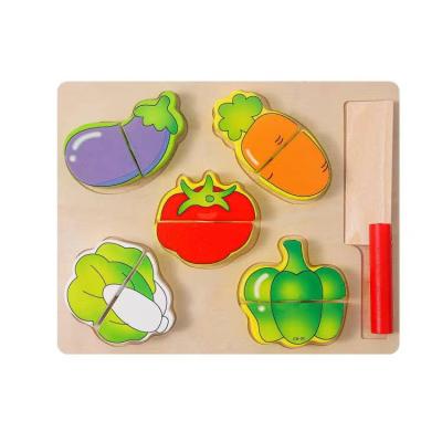 China Safety Kids Educational Pretend  Wooden Toy Food Wooden Vegetable Toy Fruit Cutting Toy Wood for sale