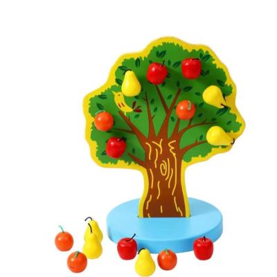 China Eductional Kid Toys Wooden educational toys kids DIY magnetic apple Christmas tree decorations decorative toys for sale