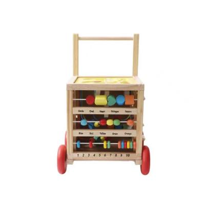 China Eductional Kid Toys Highly popular multi-functional wooden cube children's toy box children's walker for sale