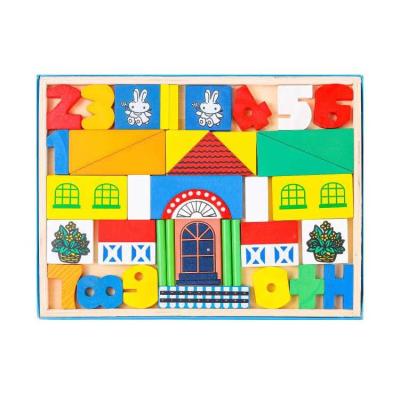 China Cartoon Toy Creative puzzle game EVA building block toys kids smart rubber wood toys wooden dollhouse building cube magnetic wooden blocks for sale