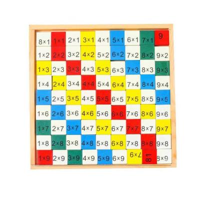 China Preschool Eductional Toys Early education children wooden math puzzle toy calculation board multiplication table to develop children's hand-eye coordinati for sale