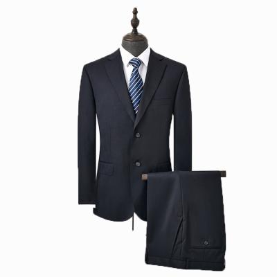 China Breathable Navy Slaps Mens Suit Cloth Two Piece Suit For Men With Buttons for sale