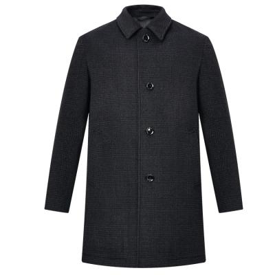 China Breathable Almost Pure Wool Charcoal Check Blazer Mens Wool Winter Coat Plus Size for sale