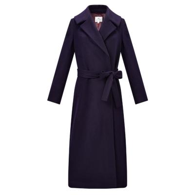 China 2021 Cashmere 100% Woolen Coat Women's Woolen Coats Pure Purple Ladies Waterproof Women's Coats for sale