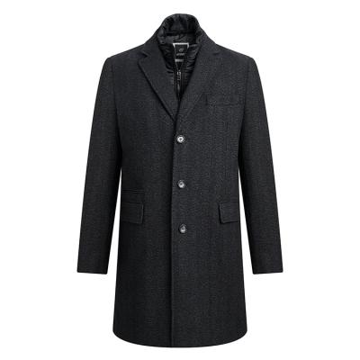 China Breathable Pure Navy Mens Shearling Coats High Quality Wool Winter Coat Men for sale