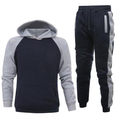 China Wholesale Men Knitted Thick Knitted Crewneck Sweatsuit Jogger Set Breathable White Plain Color Crewneck Sweatsuit Set for sale