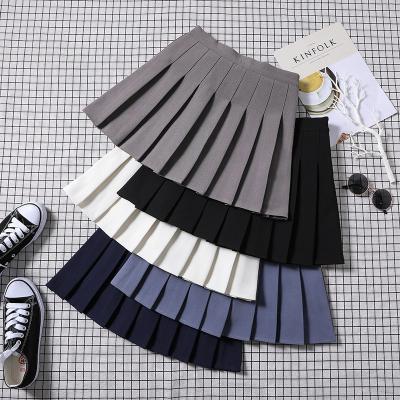 China 2022 Female Korean Style Jk Summer Viable Pleated High Waist Skirt A Line Plus Size Plaid Skirt for sale