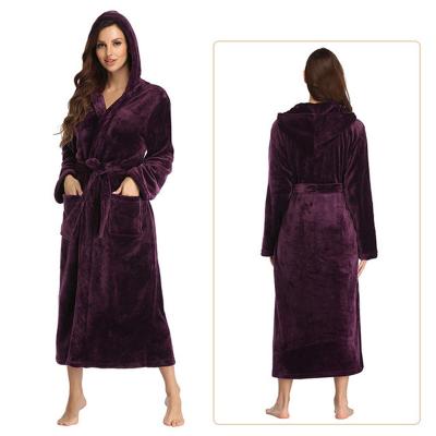 China Wholesale Thermal Flannel 100% Polyester Black Bathrobe Set Unisex Bathrobe Long Sleeve for sale