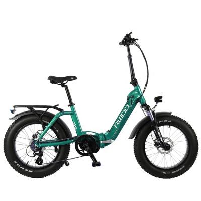 China Rundo 20inch Fat Tire Aluminum Folding 1000 Watt Electric Bicycle 20" electric folding bike for sale