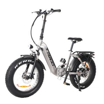 China 20inch rundo electric bicycle standard fat folding tire electric bicycle 20 350w 1000 watt for sale